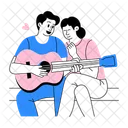 Music Romance Couple Guitarist Icon