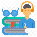 Elearning Book Glasses Icon