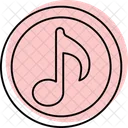 Musica Color Sombra Linea Fina Icono Icono