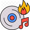 Cd Fire Disco Grabador Cd Flame Icono