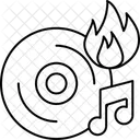 Cd Fogo Disco Queimando Cd Chama Ícone