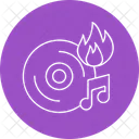 Cd Fogo Disco Queimando Cd Chama Ícone