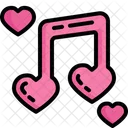 Musica Romantica Nota Musical Corazones Icono