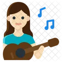 Music Guitar Woman Activity Lifestyle Sound Instrument Icon