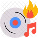 Cd Fire Gravure De Disque Cd Flame Icône