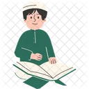 Muslim Boy Reading Quran  Icon
