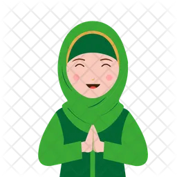 Muslim Girl namaste pose  Icon