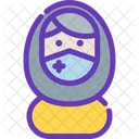 Muslim Girl With Mask  Icon