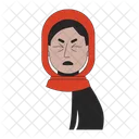 Muslim hijab woman winced in pain  Icon
