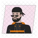 Hipster Muslim Man Sunglasses アイコン