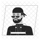 Muslim hipster in glasses  アイコン