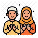 Muslim Family Prayer Icon