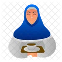Muslim Waiter Muslim Hijab Icon