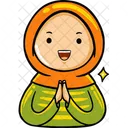 Muslim woman greeting  Icon