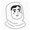 Muslim woman in hijab monochrome  Symbol