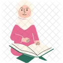 Muslim Woman Reading Quran  Icon