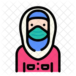 Muslim Woman Wear Mask  Icon