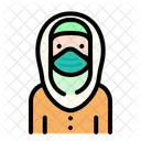 Muslim Woman Wear Medical Mask  Icon