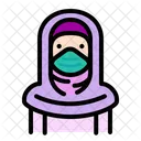 Woman Wear Medical Mask Woman Female Icône