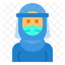 Muslim Woman With Face Shield  Icon