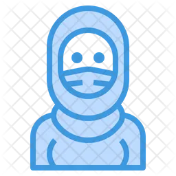 Muslim Woman With Facemask  Icon