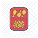 Muslo y papas fritas  Icono