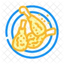 Pierna De Pollo Frita Icono