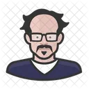 Mustache Bald Glasses Icon
