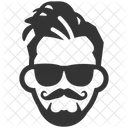 Mustache Face Hipster Icon