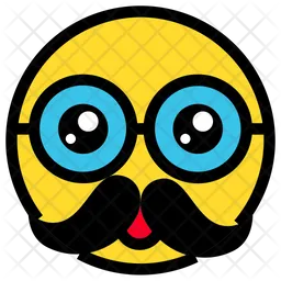 Mustache Smile Emoji Icon