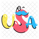 Usa Mustaches Usa Independence Icon