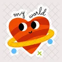 Romantic Emoji My World Love Emoji Icon