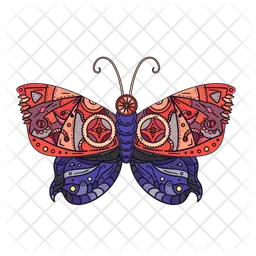 Mysterious Butterfly in Tattoo Style  Icon