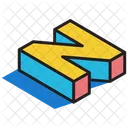 3 D N 3 D Letter 3 D Alphabet Icon