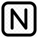 N Letter Alphabet Rudiment Icon