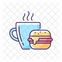 Nachmittagstee Mahlzeit Brunch Symbol