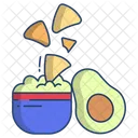 Nachos con salsa de aguacate  Icono