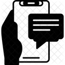 Nachricht Hand Mit Telefon Text Icon