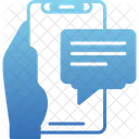 Nachricht Hand Mit Telefon Text Icon