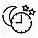 Nachtzeit Uhr Uhrzeit Und Datum Symbol