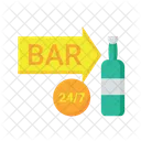 Nacht Bar Rund Um Die Uhr Symbol