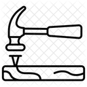 Nail Fixing Hammer Repairing Icon