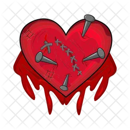 Nail in heart with blood  Icon