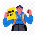 Nail It Achievement Accomplishment Icon