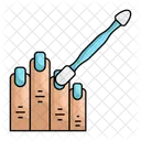 Nails Varnishing Cotton Buds Female Hands Icon