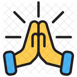 Namaste Icon - Download in Colored Outline Style