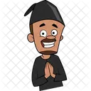 Namaste Praying Muslim Man Icon