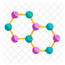 Nanotecnologia Enlace Quimico Red Molecular Icono