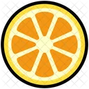 Naranja La Mitad Fruta Icono