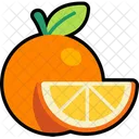 Naranja Con Rodajas Medio Cortadas Naranja Fruta Icono